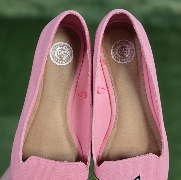 SO | authenic American heritage Lemon Embroidered loafer style fabric flats - Picture 10 of 15